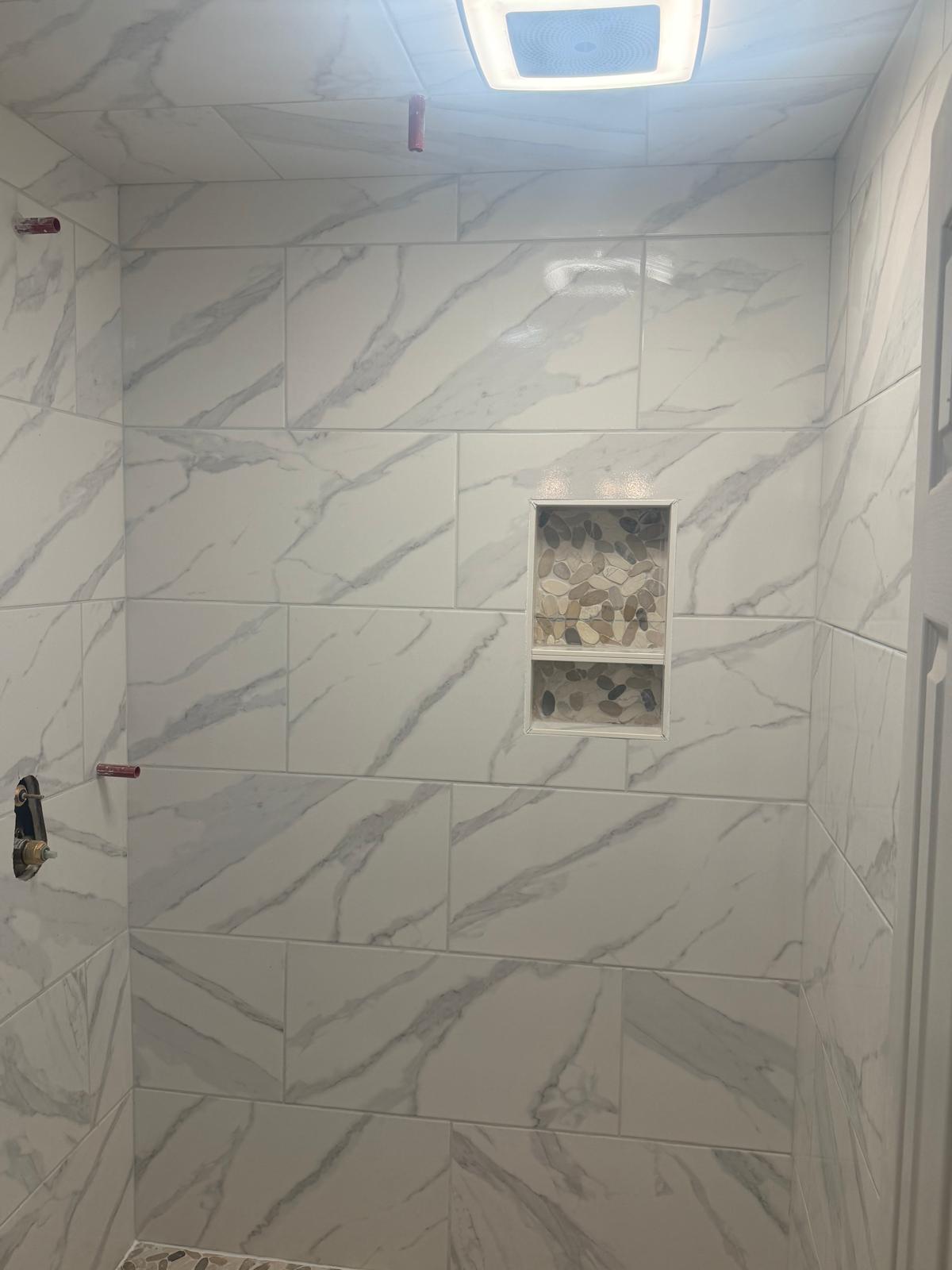 Bathroom tile installation