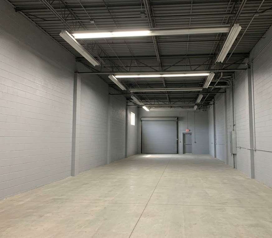 Freshly painted warehouse interior