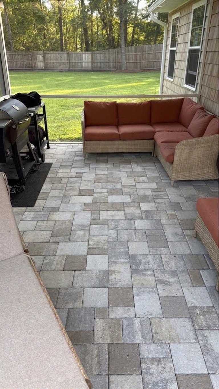 Paver patio installation