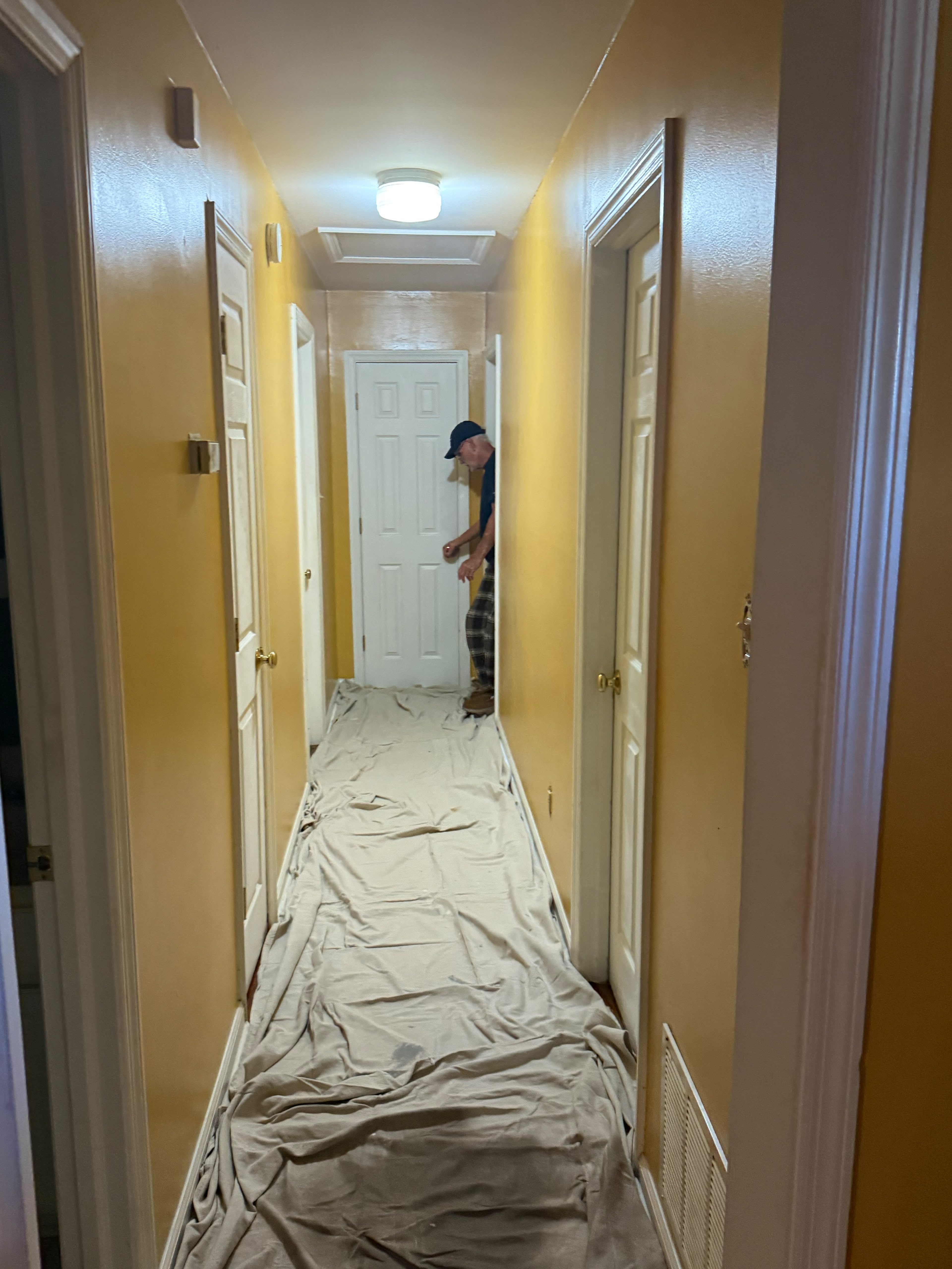 Interior painting in progress