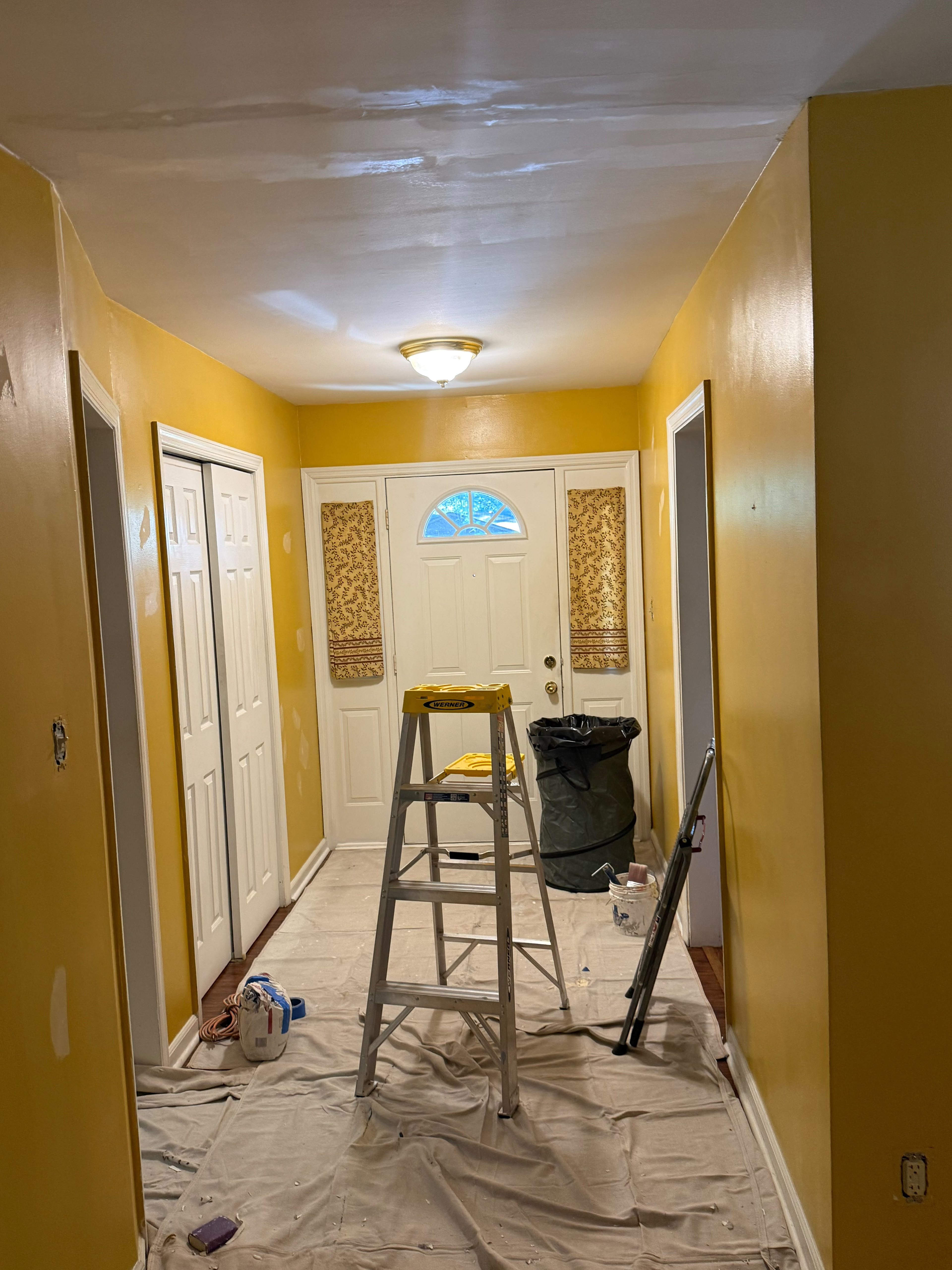 Interior painting in progress
